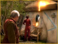 Kira mettant le feu